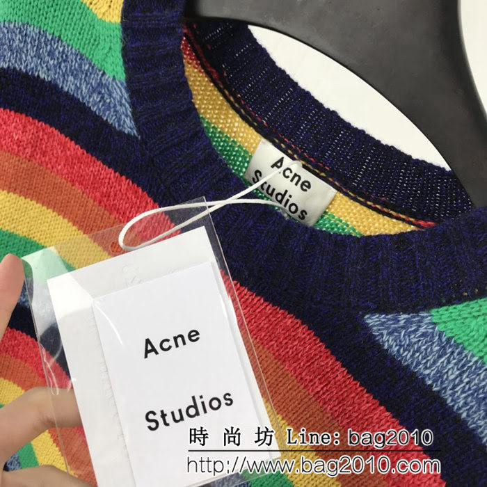Acne 18ss秋冬新款 寬鬆版 彩虹毛衣 ydi1691